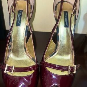 Dolce & Gabbana Maroon Patent Heels